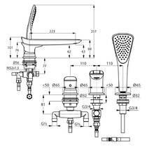Смеситель для ванны Kludi Ambienta 534470575 с душевым набором, хром, фото №2