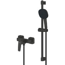 Змішувач для душу Grohe Cubeo 1018252430 з душовим набором, чорний матовий, фото №3