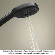 Змішувач для душу Grohe Cubeo 1018252430 з душовим набором, чорний матовий, фото №7
