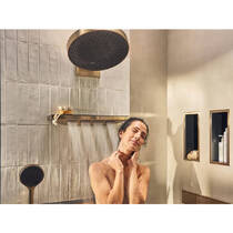 Верхній бічний душ Hansgrohe Rainfinity 500 1jet 26243670 із душовою полицею, чорний матовий, фото №3
