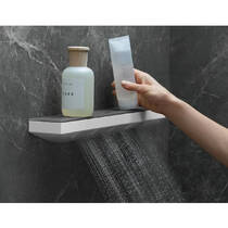 Верхній бічний душ Hansgrohe Rainfinity 500 1jet 26243670 із душовою полицею, чорний матовий, фото №4