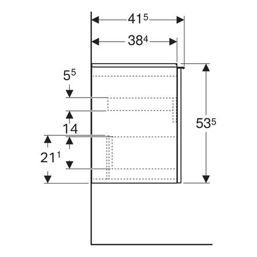 Тумба для раковины Geberit Acanto 503.009.01.2 подвесная, белый глянец, фото 5