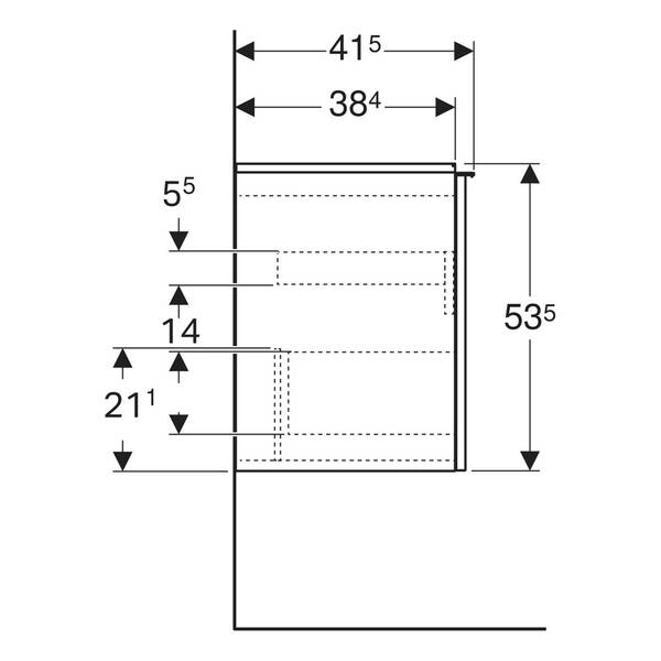 Тумба для раковины Geberit Acanto 503.009.01.2 подвесная, белый глянец, фото 5