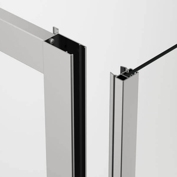 Боковая стенка в 90° Ronal Arelia D20F11004007 100x190 см, стекло прозрачное, профиль серебряный полированный, фото 4