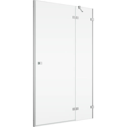 Душові двері з фіксованою стінкою в одній лінії Ronal Annea AN13WD11005007 з L-кріпленням, петлі справа, 110х200 см, профіль алюміно-хром, прозоре скло, фото 1