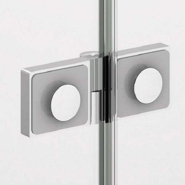 Душові двері з фіксованою стінкою в одній лінії Ronal Annea AN13WD11005007 з L-кріпленням, петлі справа, 110х200 см, профіль алюміно-хром, прозоре скло, фото 6