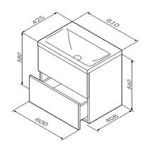 Тумба з раковиною AM.PM Gem MGA-FHX06022WG-WCC0602WG підвісна 60 см білий глянець, фото №2