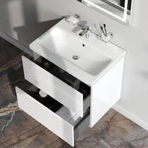 Тумба з раковиною AM.PM Gem MGA-FHX06022WG-WCC0602WG підвісна 60 см білий глянець, фото №4