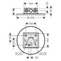 Верхний душ Axor ShowerSolutions 35302140 вбудований, бронза матовый, фото №2