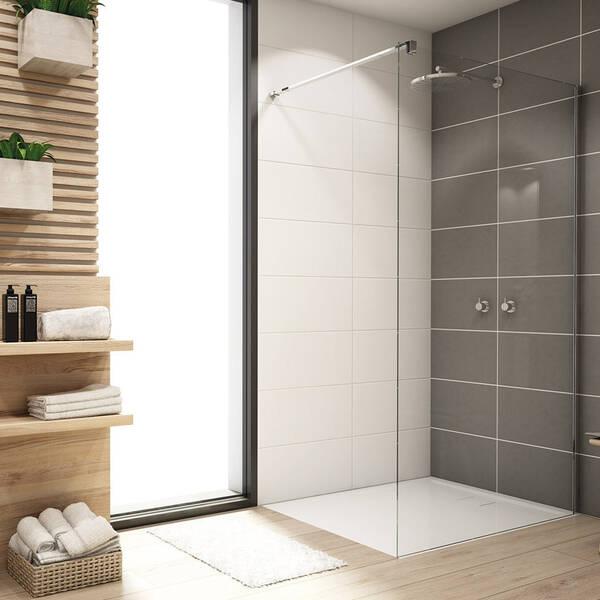 Душова стінка Ronal Easy Walk-in STR4PA61205007 120х200 см профіль хром, скло прозоре