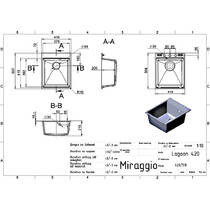 Кухонна мийка Miraggio Lagoon 420 Gray сірий матовий, фото №2