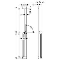 Душова штанга Hansgrohe Unica 24405140 900 мм  з тримачем та душовим шлангом, бронза матовий, фото №2