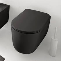 Унитаз подвесной Kerasan Nolita 5315 31 безободковый с турбосмывом noise clean, черный матовый, фото №1