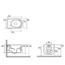 Унитаз подвесной Kerasan Nolita 5315 31 безободковый с турбосмывом noise clean, черный матовый, фото №3