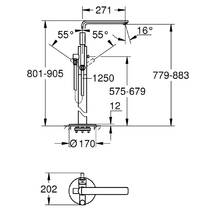 Змішувач для ванни Grohe Lineare 23792AL1 підлоговий, графіт темний матовий, фото №4