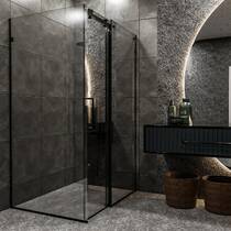 Душевая кабина Devit Art 3.0 SE2340B прямоугольная, раздвижная, 120х80 см, без поддона, стекло прозрачное, профиль черный матовый, фото №6