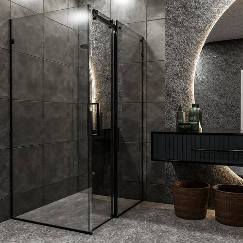 Душевая кабина Devit Art 3.0 SE2340B прямоугольная, раздвижная, 120х80 см, без поддона, стекло прозрачное, профиль черный матовый, фото 6