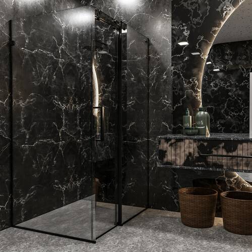 Душевая кабина Devit Art 3.0 SE2340B прямоугольная, раздвижная, 120х80 см, без поддона, стекло прозрачное, профиль черный матовый, фото 8