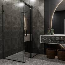 Душевая кабина Devit Art 3.0 SE2340B прямоугольная, раздвижная, 120х80 см, без поддона, стекло прозрачное, профиль черный матовый, фото №4