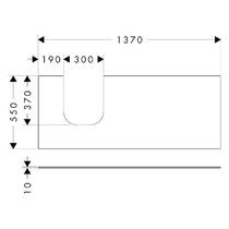 Стільниця Hansgrohe Xevolos E 54205760 на тумбу 1370х550 мм з вирізом під раковину ліворуч, матово-сірий сланець, фото №2