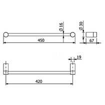 Держатель для полотенец Kludi Vela R 58980N0 одинарный, золото матовый, фото №2
