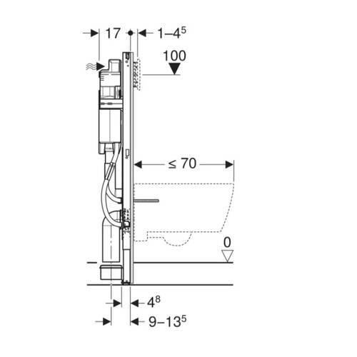 Інсталяція для підвісного унітаза Geberit Duofix Sigma 111.375.00.6 для осіб з обмеженими можливостями, фото 4