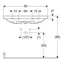 Раковина Geberit iCon Light 501.840.00.1 90 см білий глянець, фото №3