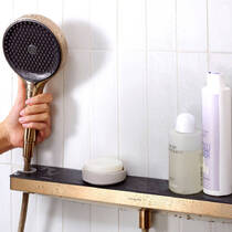 Шлангове підключення Hansgrohe Rainfinity Porter 500 26858140 з тримачем для душу та полицею, бронза матовий, фото №3