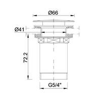 Донний клапан для раковини Styron KL-02 click/clack з великою заглушкою 5/4