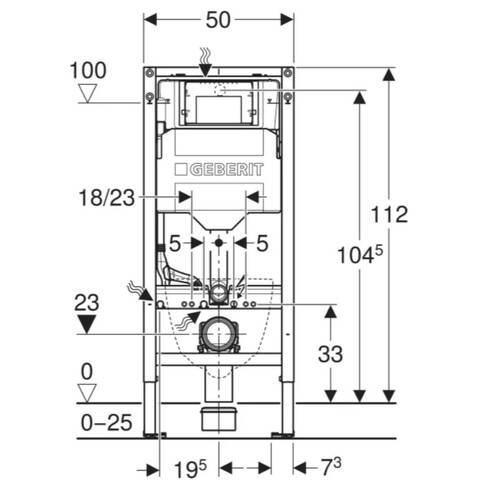 Інсталяція для унітаза Geberit Duofix 111.300.00.6, 112 см, зі змивним бачком прихованого монтажу Sigma 12 см, фото 3
