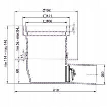 Душовий трап Devit Basic BA0102D 10х10 з накладкою під плитку, сухим затвором та з горизонтальним виводом, фото №2