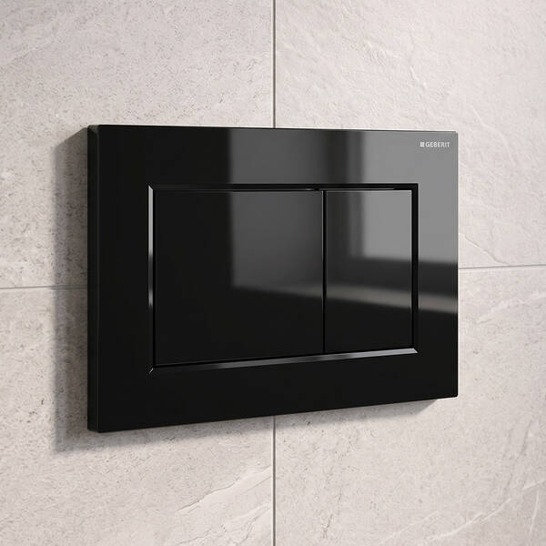 Клавіша змиву Geberit Sigma01 square 115.660.DW.1 чорний глянець, фото 1