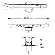 Решетка для душевого канала Geberit CleanLine50 154.446.QC.2 черный хром матовый 30-90 см, фото №3