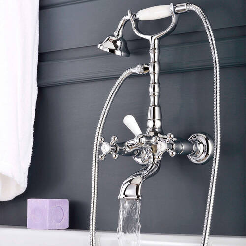 Смеситель для ванны Paffoni Belinda FBLV 022 CR с душевым набором, хром, фото 4