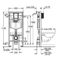 Інсталяція для унітаза Grohe Rapid SL 38536001 1,13м з кріпленням, фото №4