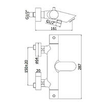 Змішувач для ванни Paffoni Light LIQ 023 BO з душовим набором та термостатом, білий матовий, фото №2