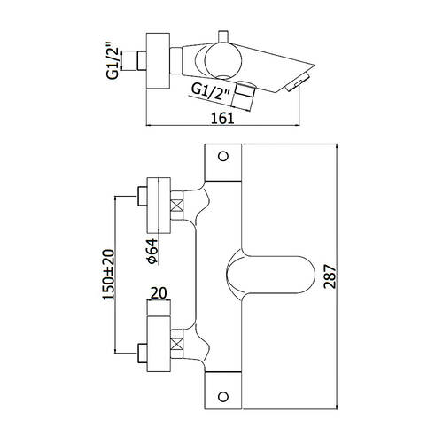 Смеситель для ванны Paffoni Light LIQ 023 BO с душевым набором и термостатом, белый матовый, фото 2