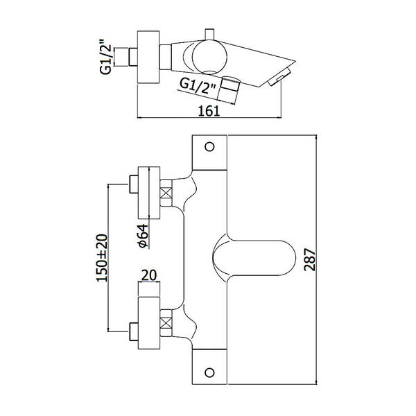 Смеситель для ванны Paffoni Light LIQ 023 BO с душевым набором и термостатом, белый матовый, фото 2