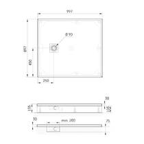 Душевой поддон PAA Lettera KDPLET90X100/00 90x100 см прямоугольный, белый глянец, фото №2