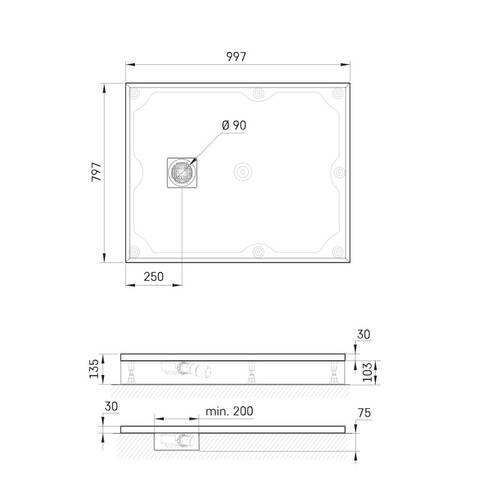 Душевой поддон PAA Lettera KDPLET80X100/00 80x100 см прямоугольный, белый глянец, фото 2