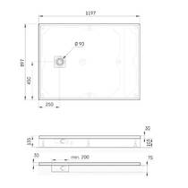 Душевой поддон PAA Lettera KDPLET90X120/00 90x120 см прямоугольный, белый глянец, фото №2