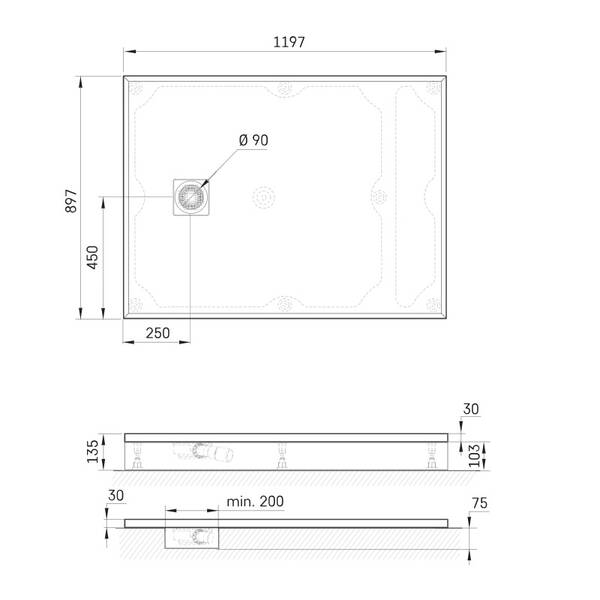 Душевой поддон PAA Lettera KDPLET90X120/00 90x120 см прямоугольный, белый глянец, фото 2