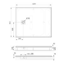 Душевой поддон PAA Lettera KDPLET100X120/00 100x120 см прямоугольный, белый глянец, фото №2