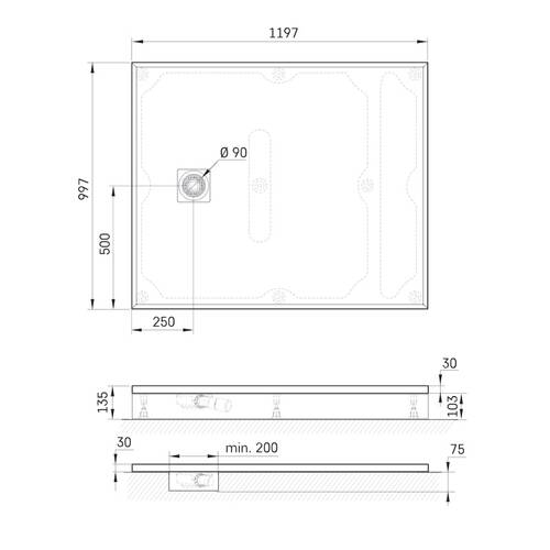 Душевой поддон PAA Lettera KDPLET100X120/00 100x120 см прямоугольный, белый глянец, фото 2