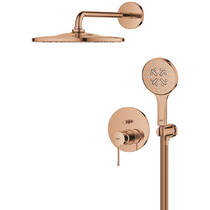 Душова система прихованого монтажу Grohe Essence 25287DA0 на 2 виходи, теплий захід сонця (рожеве золото), фото №3