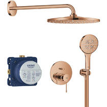 Душова система прихованого монтажу Grohe Essence 25287DA0 на 2 виходи, теплий захід сонця (рожеве золото), фото №1