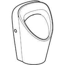 Писсуар подвесной Geberit Selnova S 503.105.00.1 скрытый подвод, скрытый отвод или вниз, без ободка, с распылителем, цвет белый глянец, фото №2