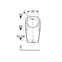 Уринал подвесной Geberit Selnova L 503.135.00.1 скрытый подвод, скрытый отвод или вниз, без ободка, с распылителем, цвет белый глянец, фото №4