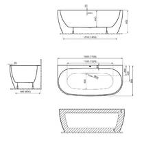 Ванна Devit Optima Plus 17080140 пристенная 170х80 см с сифоном, белая, фото №3