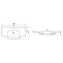 Тумба Аква Родос Uno 20594 підлогова білий глянець з раковиною Lila 100 см, фото №2